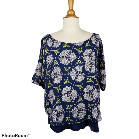 Anthro Meadow Rue Layered Semi Sheer & Knit Top M - Picture 1 of 10